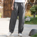 Buddha Stones Casual Ramie Linen Cotton Yoga Pants With Pockets Women's Pants BS 26