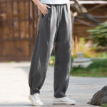 Buddha Stones Casual Ramie Linen Cotton Yoga Pants With Pockets Women's Pants BS 27