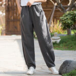 Buddha Stones Casual Ramie Linen Cotton Yoga Pants With Pockets Women's Pants BS 28
