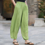 Buddha Stones Casual Summer Women's Cotton Pants With Pockets Women's Pants BS 2