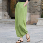 Buddha Stones Casual Summer Women's Cotton Pants With Pockets Women's Pants BS 1