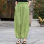 Buddha Stones Casual Summer Women's Cotton Pants With Pockets Women's Pants BS 3
