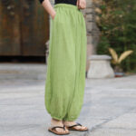 Buddha Stones Casual Summer Women's Cotton Pants With Pockets Women's Pants BS 4