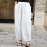 Buddha Stones Casual Summer Women's Cotton Pants With Pockets Women's Pants BS 12