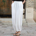 Buddha Stones Casual Summer Women's Cotton Pants With Pockets Women's Pants BS 11