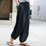 Buddha Stones Casual Summer Women's Cotton Pants With Pockets Women's Pants BS 18