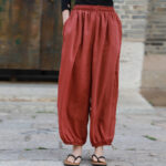 Buddha Stones Casual Summer Women's Cotton Pants With Pockets Women's Pants BS 23
