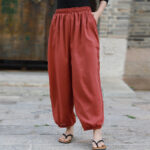 Buddha Stones Casual Summer Women's Cotton Pants With Pockets Women's Pants BS 21