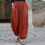 Buddha Stones Casual Summer Women's Cotton Pants With Pockets Women's Pants BS 25