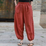 Buddha Stones Casual Summer Women's Cotton Pants With Pockets Women's Pants BS 22