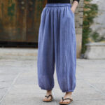 Buddha Stones Casual Summer Women's Cotton Pants With Pockets Women's Pants BS 34