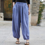 Buddha Stones Casual Summer Women's Cotton Pants With Pockets Women's Pants BS 36