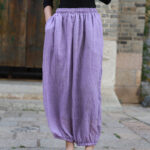 Buddha Stones Casual Summer Women's Cotton Pants With Pockets Women's Pants BS 39