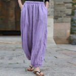 Buddha Stones Casual Summer Women's Cotton Pants With Pockets Women's Pants BS 40