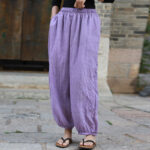 Buddha Stones Casual Summer Women's Cotton Pants With Pockets Women's Pants BS 41