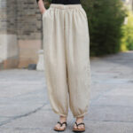 Buddha Stones Casual Summer Women's Cotton Pants With Pockets Women's Pants BS 47