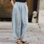 Buddha Stones Casual Summer Women's Cotton Pants With Pockets Women's Pants BS 49