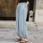 Buddha Stones Casual Summer Women's Cotton Pants With Pockets Women's Pants BS 51