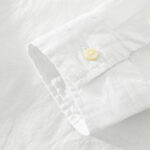 Buddha Stones Solid Color Loose Long Sleeve Half Button Shirt Linen Men Clothing - image 4