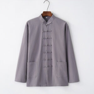 Buddha Stones Tang Frog-Button Long Sleeve Shirt Cotton Men's Clothing