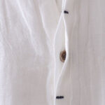 Buddha Stones Men's Shirt Solid Color Lapel Top Short Sleeve Comfy Button Crease Cotton Linen Shirt - image 10
