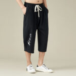 Buddha Stones Casual Solid Color Men's Straight Leg Shorts With Pockets Leisure Cotton Men's Pants Men's Pants BS 7