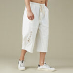 Buddha Stones Casual Solid Color Men's Straight Leg Shorts With Pockets Leisure Cotton Men's Pants Men's Pants BS 1