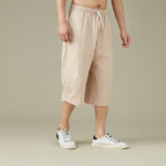 Buddha Stones Casual Solid Color Men's Straight Leg Shorts With Pockets Leisure Cotton Men's Pants Men's Pants BS 9