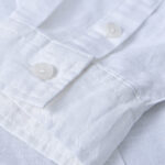 Buddha Stones Men's Long Sleeve Stand Collar With Pocket Pure Color Casual Cotton Linen Shirt - image 8