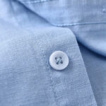 Buddha Stones Men's Long Sleeve Stand Collar With Pocket Pure Color Casual Cotton Linen Shirt - image 21
