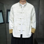 Buddha Stones Tang Suit Casual Frog-button Long Sleeve Nylon Men's Jacket Shirt Clothing Men's Jacket Shirt BS 13