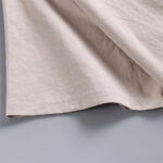 Buddha Stones Loose Men's T-Shirt Solid Color Top Short Sleeve V Collar Breathable Linen Shirt - image 11