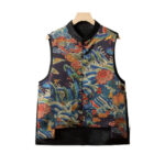 Buddha Stones Vintage Embroidery Flower Cloud Pattern Vest Waistcoat BS 12
