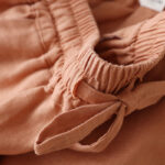 Buddha Stones Casual Cotton Linen High Waist Lace-up Wide Leg Pants With Pockets - image 3