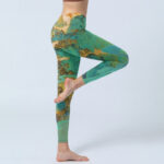 Buddha Stones Chinese Style Green Mountains Landscape Print Lycra Fabric Fitness Leggings Women's Yoga Pants - image 5