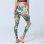 Buddha Stones Chinese Architecture Dark Sea Green Print Fitness Leggings Women's Yoga Pants - image 4