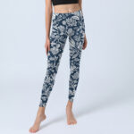 Buddha Stones Dark Blue Flower Print Fitness Leggings Women's Yoga Pants - image 6