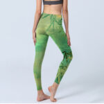 Buddha Stones Green Bamboo Pavilion Print Gym Leggings Women's Yoga Pants - image 5