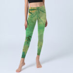 Buddha Stones Green Bamboo Pavilion Print Gym Leggings Women's Yoga Pants - image 7