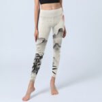 Buddha Stones Ink Bamboo Mountains Print Gym Leggings Women's Yoga Pants - image 6