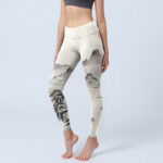 Buddha Stones Ink Bamboo Mountains Print Gym Leggings Women's Yoga Pants - Ivory - US18，UK/AU22，EU50 (4XL) - image 1
