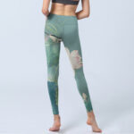 Buddha Stones Lotus Leaf Bird Print Gym Leggings Women's Yoga Pants - image 7