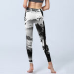 Buddha Stones Ink Painting Bamboo Pine Mountain Scenery Print Gym Leggings Women's Yoga Pants - image 7
