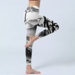Buddha Stones Ink Painting Bamboo Pine Mountain Scenery Print Gym Leggings Women's Yoga Pants - image 4
