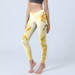 Buddha Stones Light Yellow Peony Flowers Birds Print Sports Leggings Women's Yoga Pants - LightYellow - US18，UK/AU22，EU50 (4XL) - image 1