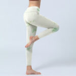 Buddha Stones Green Bamboo Leaves Print Sports Leggings Women's Yoga Pants - image 4