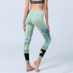 Buddha Stones Mint Green Blue Peony Butterfly Print Sports Leggings Women's Yoga Pants - image 5