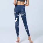 Buddha Stones Blue Rose Butterfly Print Sports Leggings Women's Yoga Pants - image 8