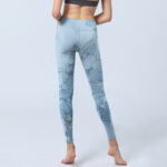Buddha Stones Blue Flower Sketch Print Sports Leggings Women's Yoga Pants - image 7