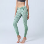 Buddha Stones Green Lotus Flower Print Sports Leggings Women's Yoga Pants - DarkSeaGreen - US18，UK/AU22，EU50 (4XL) - image 1